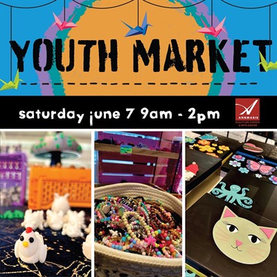 Event title with assorted kid's creations shown Photo