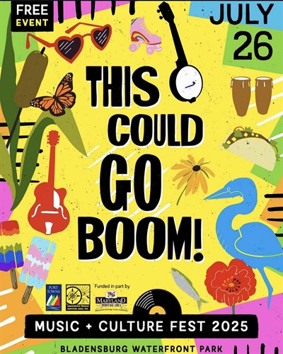 Yellow flyer with event description and time. Photo