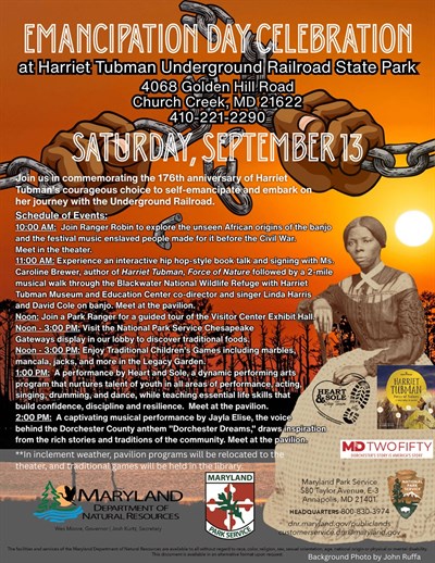 Flyer for Emancipation Day Celebration at Harriet Tubman Underground Railroad State Park Photo