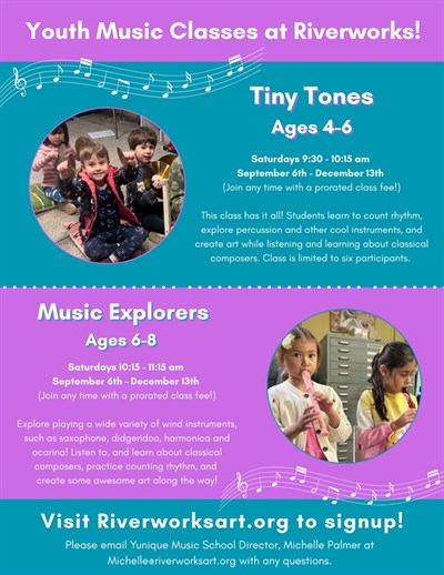 Music Classes for Kids at Riverworks Art Studio Photo