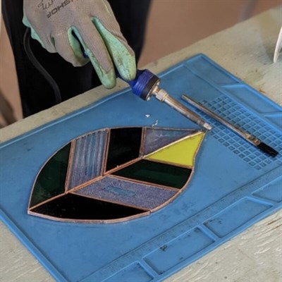 Stained glass piece Photo