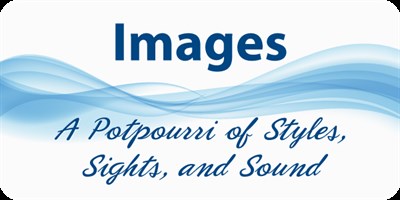 Images text on blue and white background. Photo