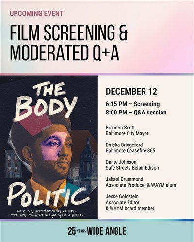 Image for &quot;The Body Politic&quot; film screening with Wide Angle Youth Media. Photo