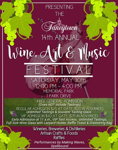 Flyer for 2026 Wine, Art &amp; Music Festival Photo