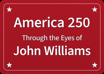 White event title text on red background. Photo