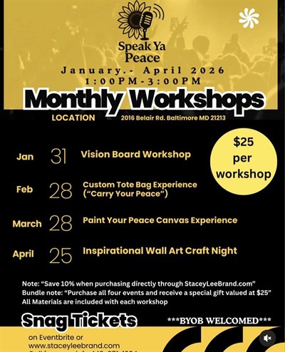 Our monthly workshops combine creativity and conversation to promote emotional wellness, self-expres Photo