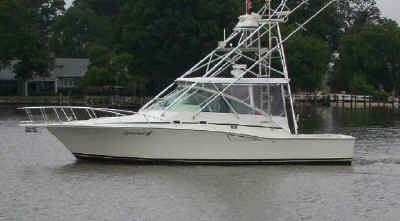 Welcome aboard the Special K, a 35' fiberglass sport fishing vessel. Photo