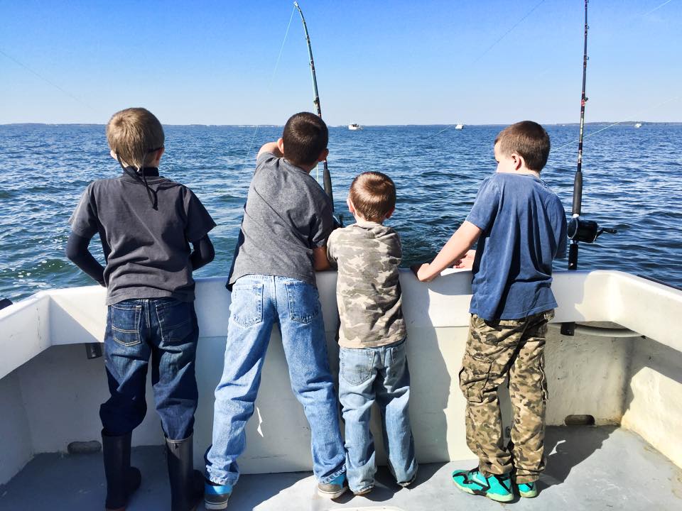 Young fishermen enjoy the waters off Tilghman Island. Photo