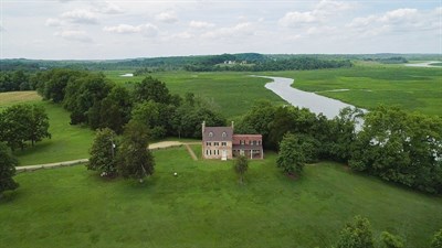 The manor house overlooks the Patuxent River. Photo