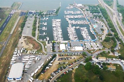 Aerial view of Bay Bridge Marina Photo