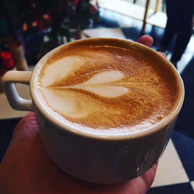 cup of coffee with heart design Photo