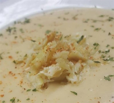Cream of crab soup Photo