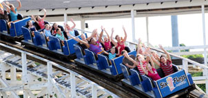 Roller coaster riders Photo