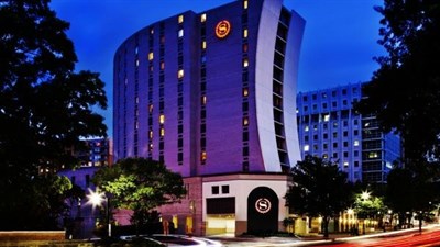 Sheraton-Silver Spring exterior view at dusk Photo