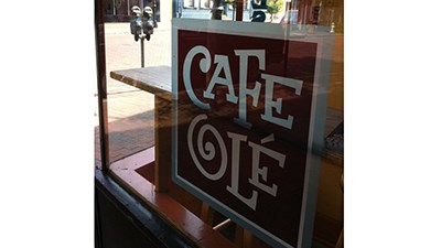 Cafe Ole looks out onto West St. in Annapolis. Photo