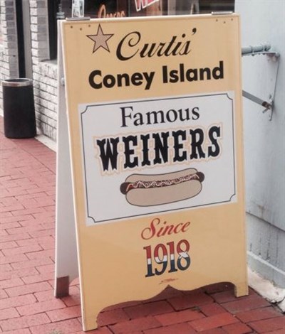 Curtis' Coney Island Weiners signage Photo