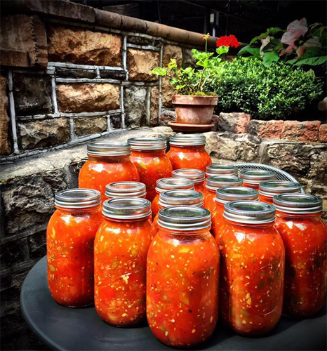 Jars of gazpacho Photo