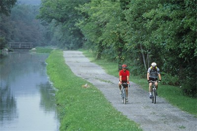 Biking along C&O Canal Photo
