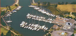 Aerial view of marina Photo