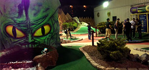 Miniature Golf at Night Photo