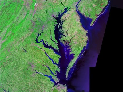 Aerial Satellite View of  the Chesapeake Bay Photo
