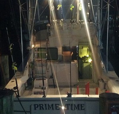Prime Time Charters at home port. Photo