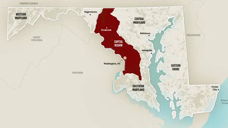 Map of Capital Region of Maryland for FHMD 