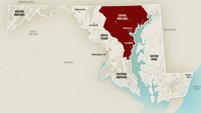 Map of Central Maryland for FHMD