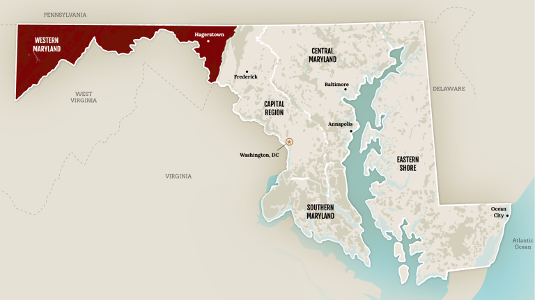 Map of Western Maryland for FHMD