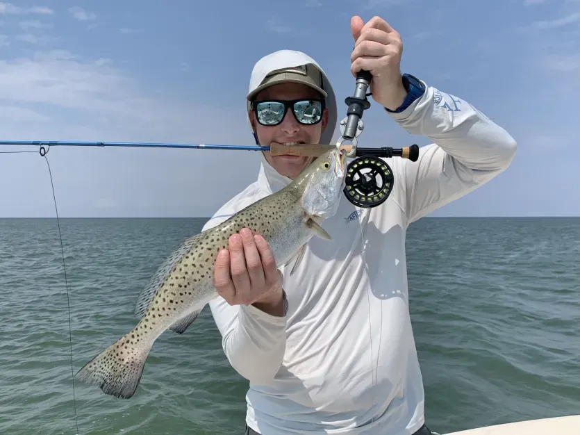 Speckled trout caught on Sage Salt 8-weight with RIO Striper Line 250 grain, at Smith Island, MD