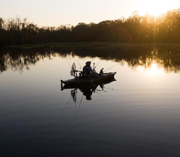 Kayak fishing for Snakehead with Steven Kambourus.