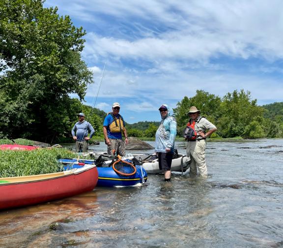 Free State Fly Fishers Club of MD with kayaks