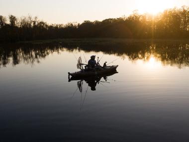 Kayak fishing for Snakehead with Steven Kambourus.