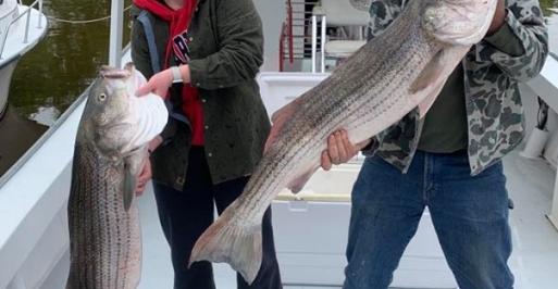 Father and daughter on fishing boat