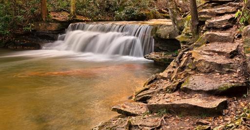Small waterfall in the woods