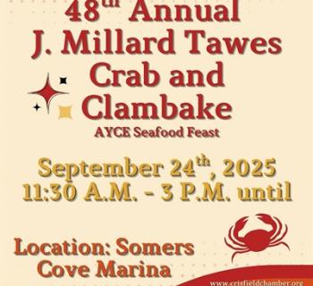Information flyer for J. Millard Tawes Crab & Clambake. Photo