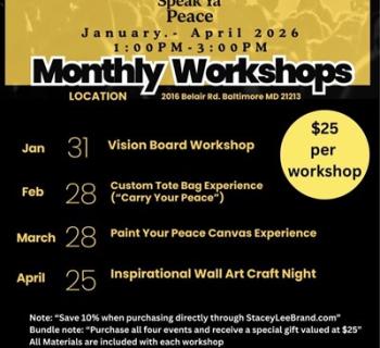 Our monthly workshops combine creativity and conversation to promote emotional wellness, self-expres Photo