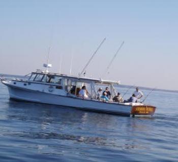 The Stormy Petrel with fishermen trolling for Rockfish. Photo