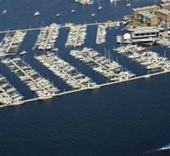 Aerial View of Lighthouse Point, Baltimore Marine Centers. Photo