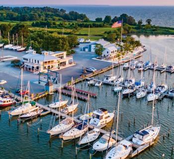 An aerial view of Haven Harbour South on Rock Hall Harbor. Photo