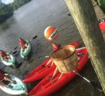 Kids in kayaks Photo