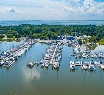 An aerial view of Haven Harbour Marina on Swan Creek. Photo
