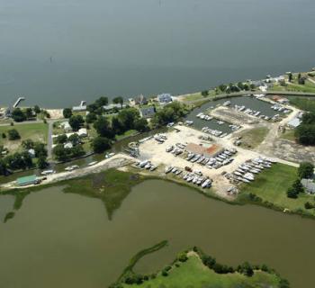 Aerial view of Scott's Cove Marina Photo
