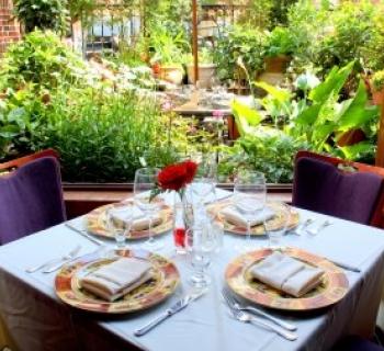 Mezzos table on porch Photo