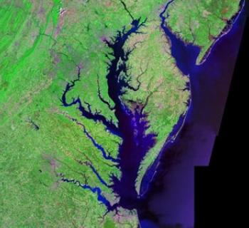 Aerial Satellite View of  the Chesapeake Bay Photo