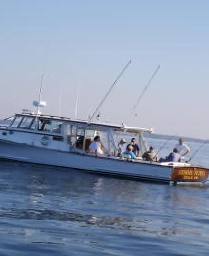 The Stormy Petrel with fishermen trolling for Rockfish. Photo