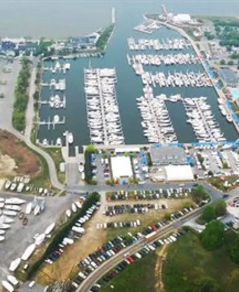 Aerial view of Bay Bridge Marina Photo
