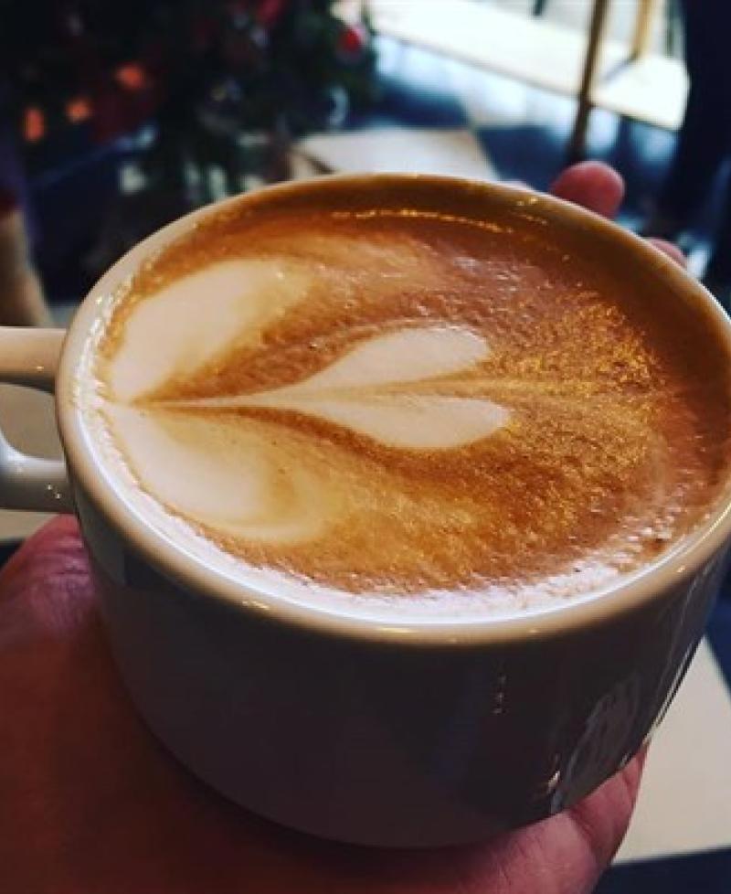 cup of coffee with heart design Photo