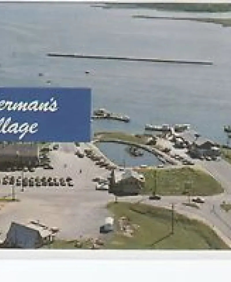 Arial view of Fisherman's Village which includes marina Photo