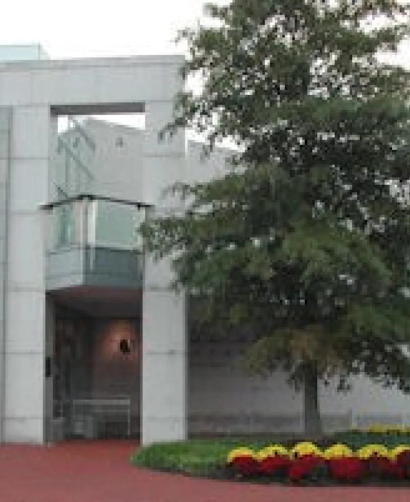 Visitor Center in fall Photo